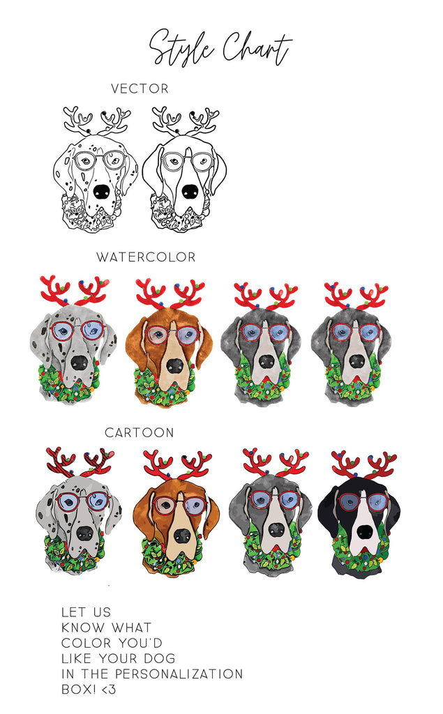 Barkley & Wagz Style Chart for Great Dane - Brown, Grey, Black, or Spotted - Vector, Watercolor, Cartoon