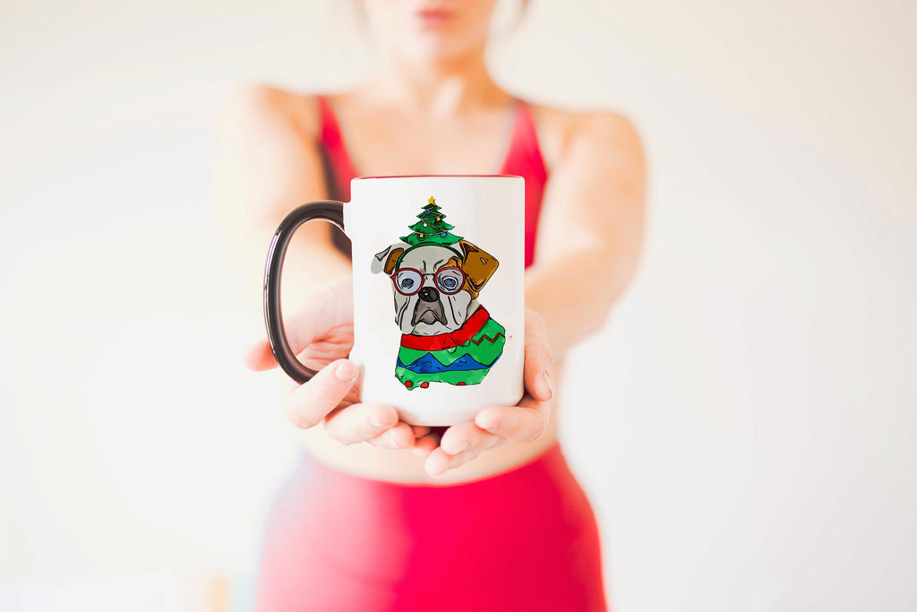 English Bulldog Festive Christmas Dog Holiday Mug