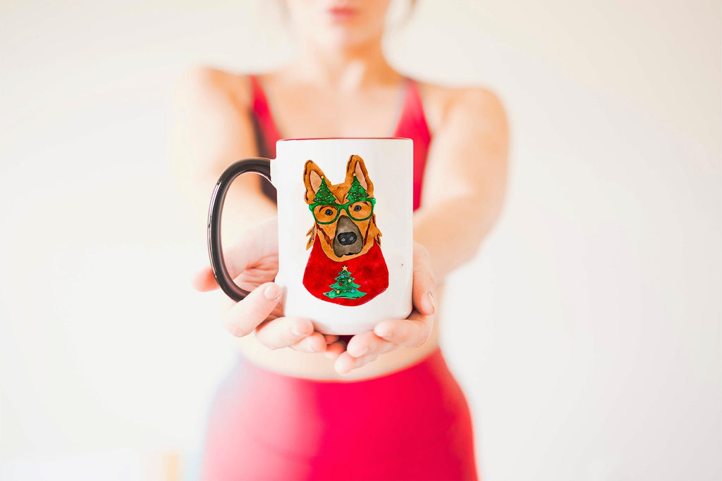 German Shepherd GSD Christmas Dog Holiday Mug
