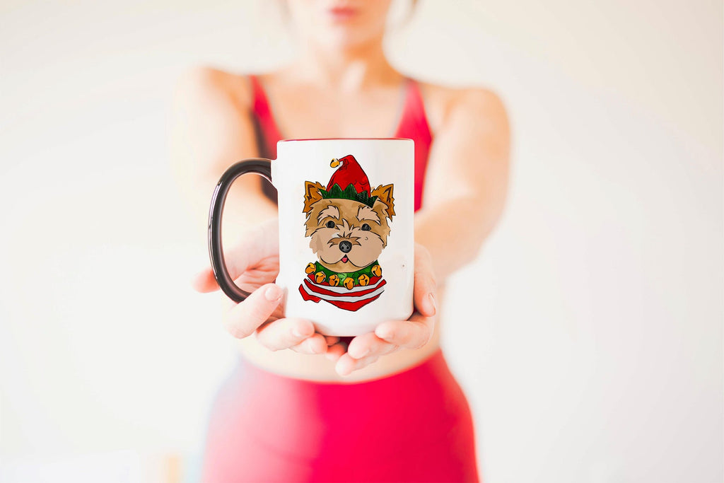 Yorkie Yorkshire Terrier Festive Christmas Dog Holiday Mug
