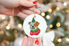 Custom Single or Set of English Bulldog Ceramic Christmas Ornaments