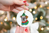 Custom Single or Set of English Bulldog Festive Ceramic Christmas Ornaments
