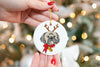 Custom Single or Set of Ceramic Festive Christmas Ornaments Pick Your Breeds - Shih Tzu