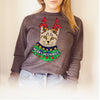 Taupe, Orange, Black, or Grey Cat Christmas Sweatshirt