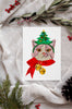 Black, Multi, Taupe, or Orange Cat Single Card or Notecard Set Festive Christmas Dog Notecards