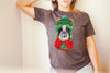 Frenchie French Bulldog Long Sleeve or Short Sleeve Unisex Festive Christmas T-Shirt