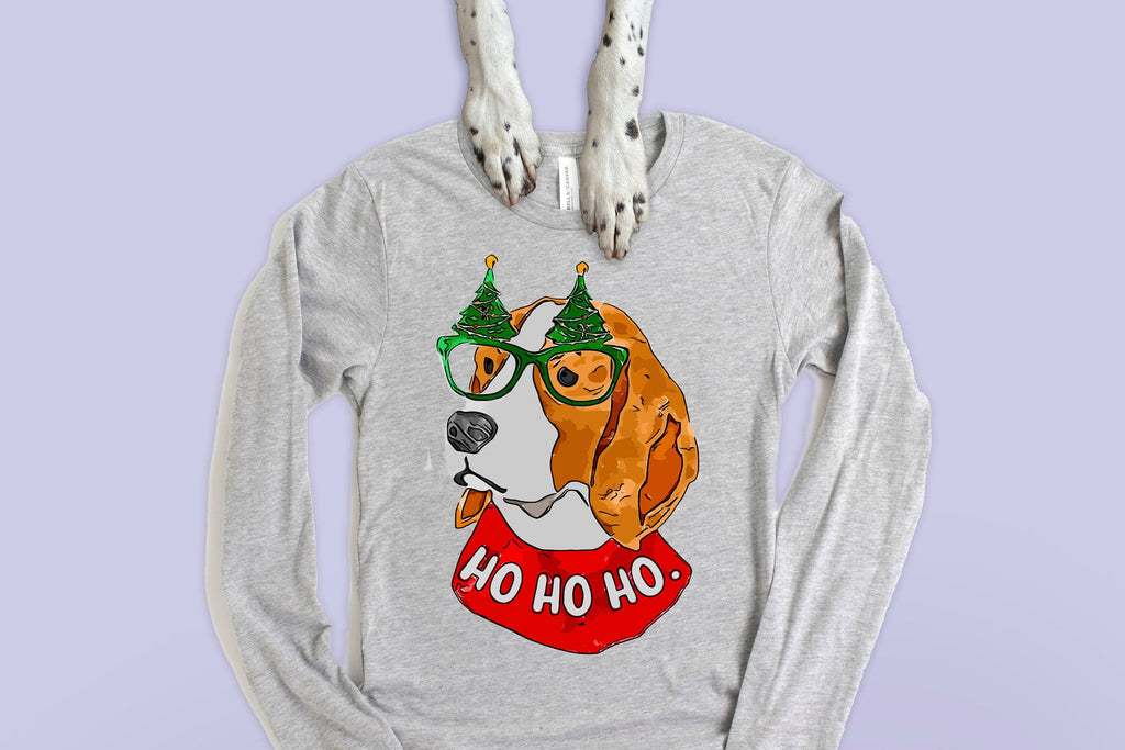 Beagle Long Sleeve or Short Sleeve Unisex Christmas Australian Shepherd T-Shirt