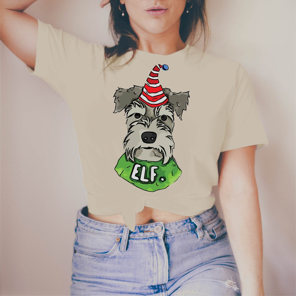 Schnauzer Elf Long Sleeve or Short Sleeve Unisex Christmas T-Shirt