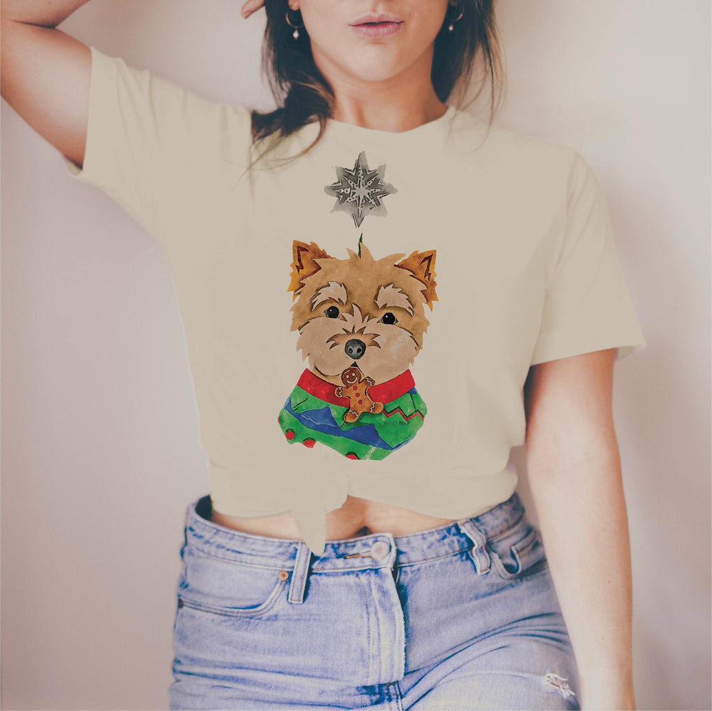Yorkshire Terrier Yorkie Star Long Sleeve or Short Sleeve Unisex Christmas T-Shirt