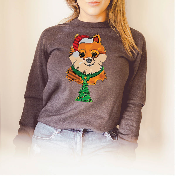 Pomeranian Christmas Crewneck Sweatshirt or Hoodie