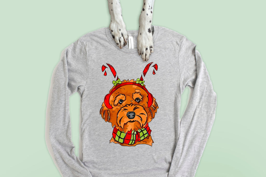 Blonde, Brown, or Black Doodle Goldendoodle Christmas Party Holiday T-Shirt