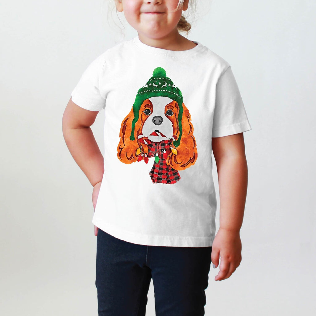 INFANT, TODDLER, or YOUTH Cavalier King Charles Spaniel CKCS Christmas Tee T-Shirt