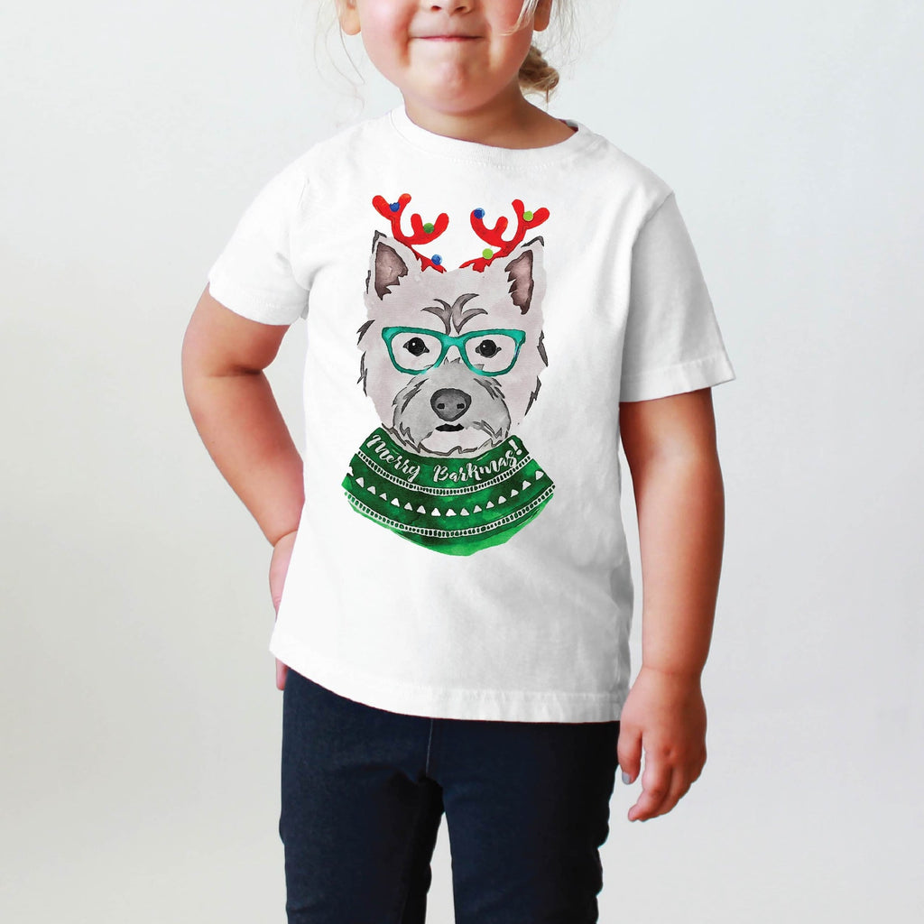 INFANT, TODDLER, or YOUTH Westie West Highland Terrier Christmas Tee T-Shirt