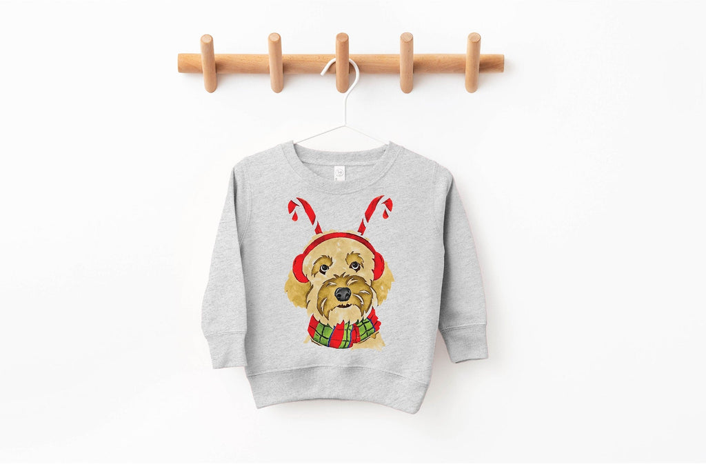 Black, Brown, or Blonde Doodle Goldendoodle Labradoodle Christmas Pick a Style Toddler OR Youth Sweatshirt or Hoodie