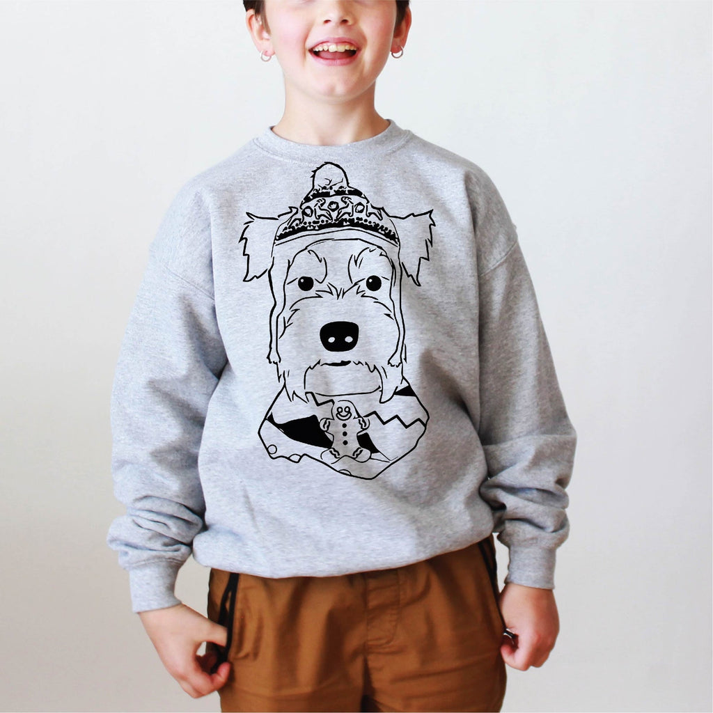 Schnauzer Christmas Pick a Style Toddler OR Youth Sweatshirt or Hoodie