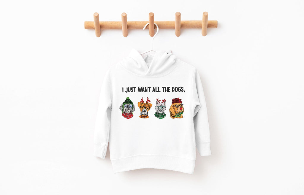 TODDLER or YOUTH Custom Wording Pick Your Christmas Dog Breed/s Sweatshirt - I Just Want All the Dogs
