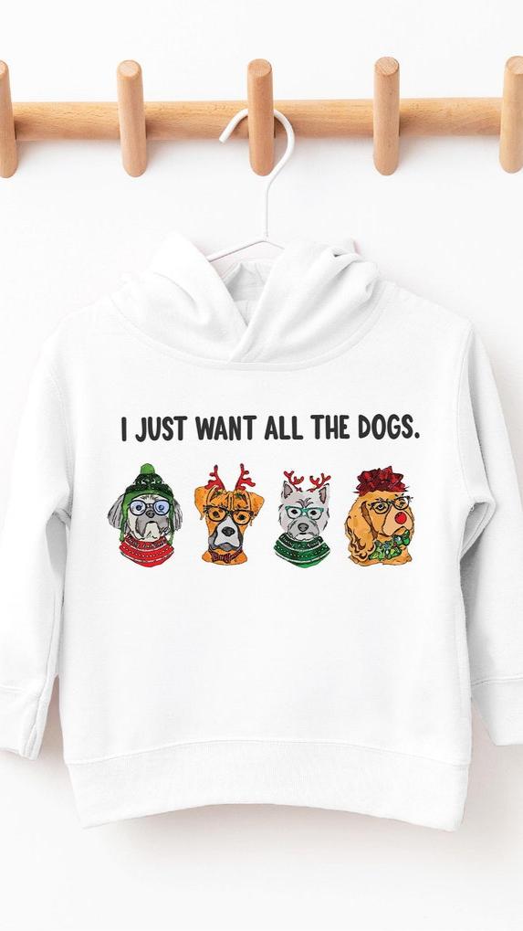 TODDLER or YOUTH Custom Wording Pick Your Christmas Dog Breed/s Sweatshirt - I Just Want All the Dogs