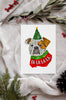English Bulldog Single Card or Notecard Set Christmas Dog Notecards