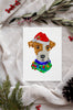 Jack Russell Terrier JRT Single Card or Notecard Set Festive Christmas Dog Notecards