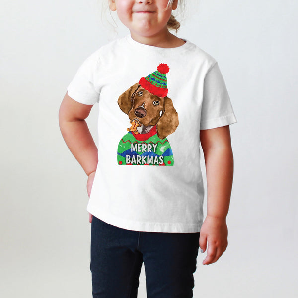 INFANT, TODDLER, or YOUTH German Shorthaired Pointer Festive GSP Christmas Tee T-Shirt