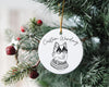 Custom Single or Set of Husky Festive Ceramic Christmas Ornaments