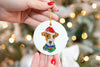 Custom Single or Set of Jack Russell JRT Santa Ceramic Christmas Ornaments