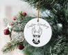 Custom Single or Set of Ceramic Festive Christmas Ornaments Pick Your Breeds - Chihuahua