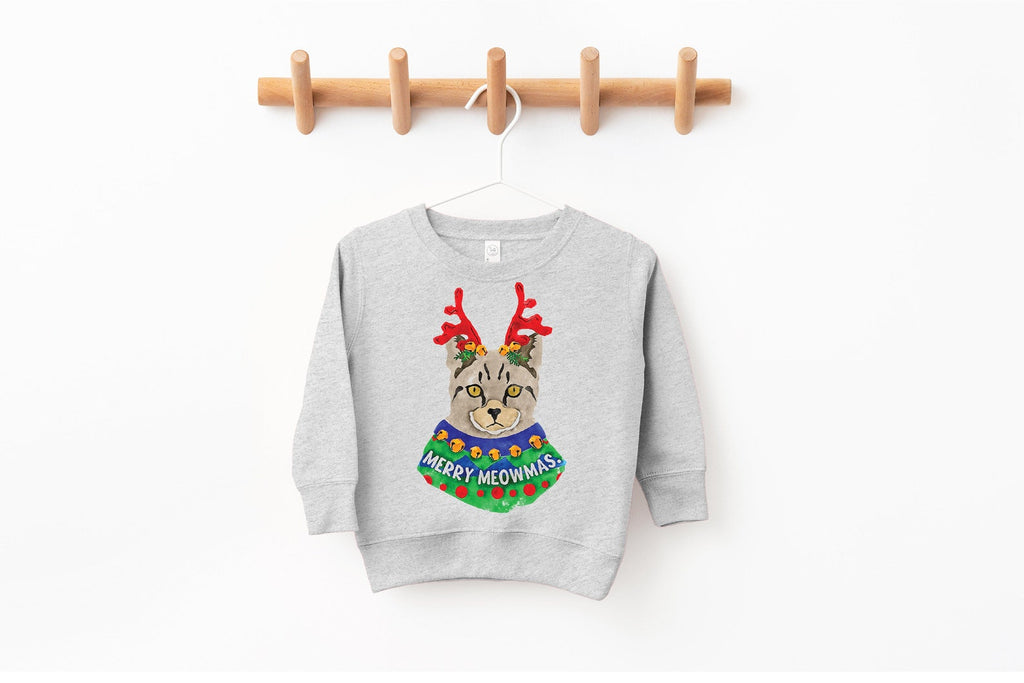 Taupe, Grey, Orange, or Black Cat Christmas Pick a Style Toddler OR Youth Sweatshirt or Hoodie
