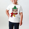 INFANT, TODDLER, or YOUTH Orange, Black, Multi, or Taupe Cat Christmas Tee T-Shirt