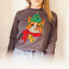 Taupe, Orange, Black, or Multi Cat Christmas Sweatshirt
