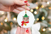 Custom Single or Set of Taupe, Multi, Orange, or Charcoal Ceramic Christmas Ornaments
