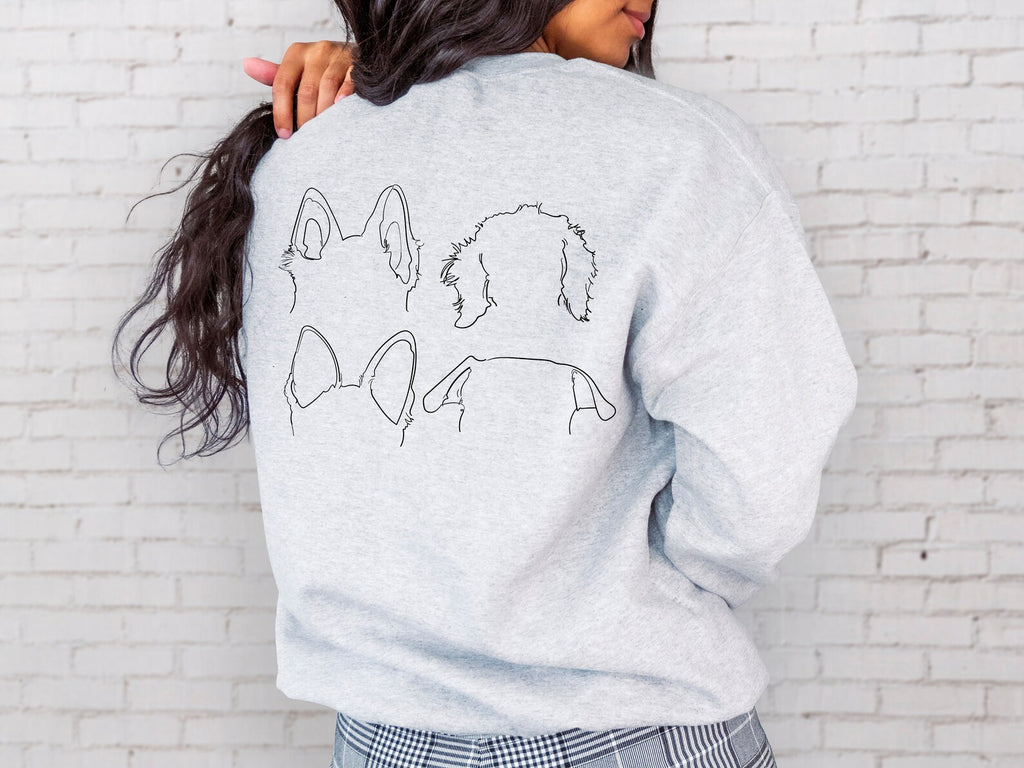 Front/Back That Girl With All The Dogs Custom Dog Ears Crewneck Sweatshirt