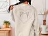 Front/Back Heart Custom Pet Ears Crewneck Sweatshirt
