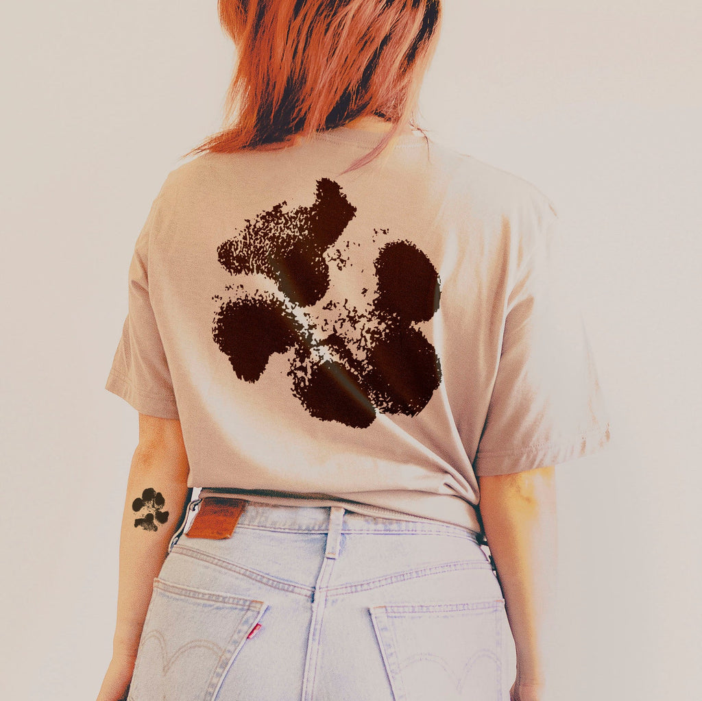 Front and Back Custom Paw Print With Dog, Cat, or Other Pet's Ears Unisex T-Shirt