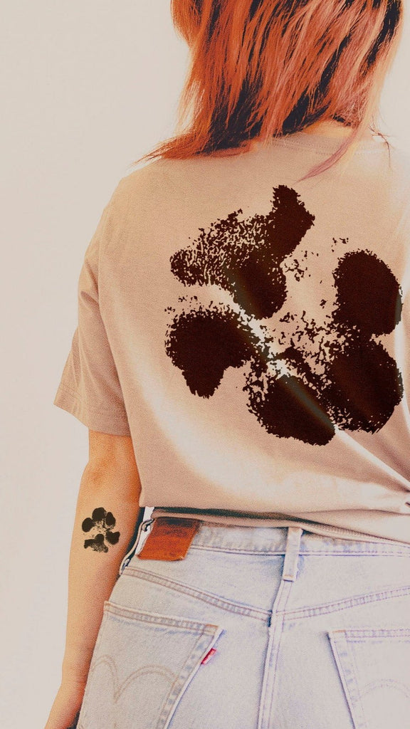 Front and Back Custom Paw Print With Dog, Cat, or Other Pet's Ears Unisex T-Shirt