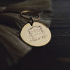 Custom Book Lover Dog or Cat Ears Silver or Gold Keychain Tag or Dog Tag