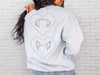 Front/Back Heart Custom Pet Ears Crewneck Sweatshirt