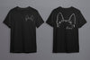 Front and Back Custom Dog, Cat, or Other Pet's Ears Personalized from Photo Dog Portrait Unisex T-Shirt