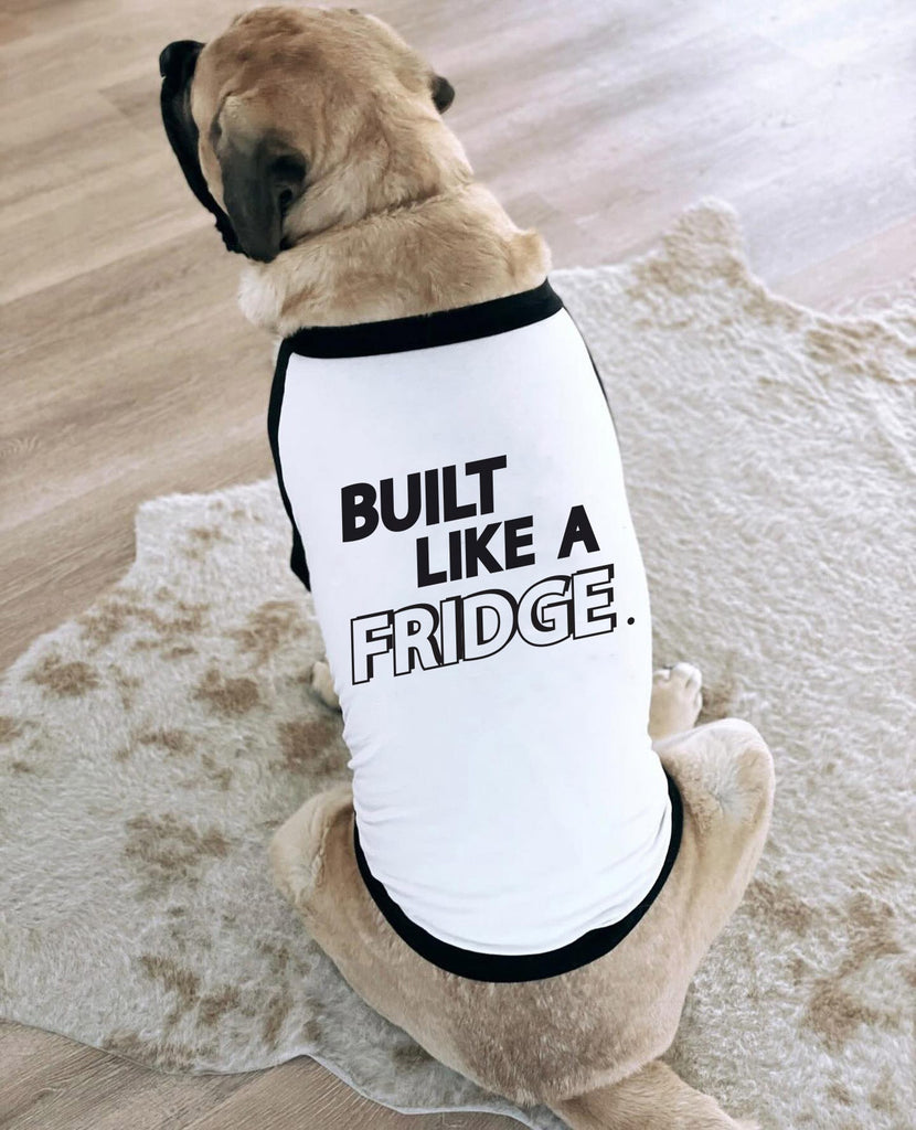 Built Like A Fridge Funny Dog Raglan T-Shirt | The Kevin Collection