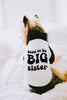 Soon To Be Big Sister Big Brother Retro Dog Raglan Sleeves Shirt in Lilac and White in Black and White